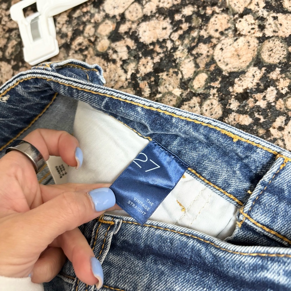 Pilcro Anthropologie The Vintage Straight Jeans Blue Denim Size 27 - Picture 5 of 6
